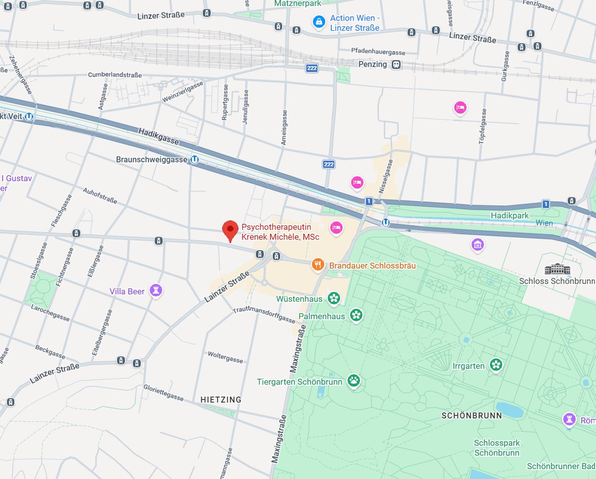 Praxislage Psychotherapie Krenek 1130 Wien Hietzing